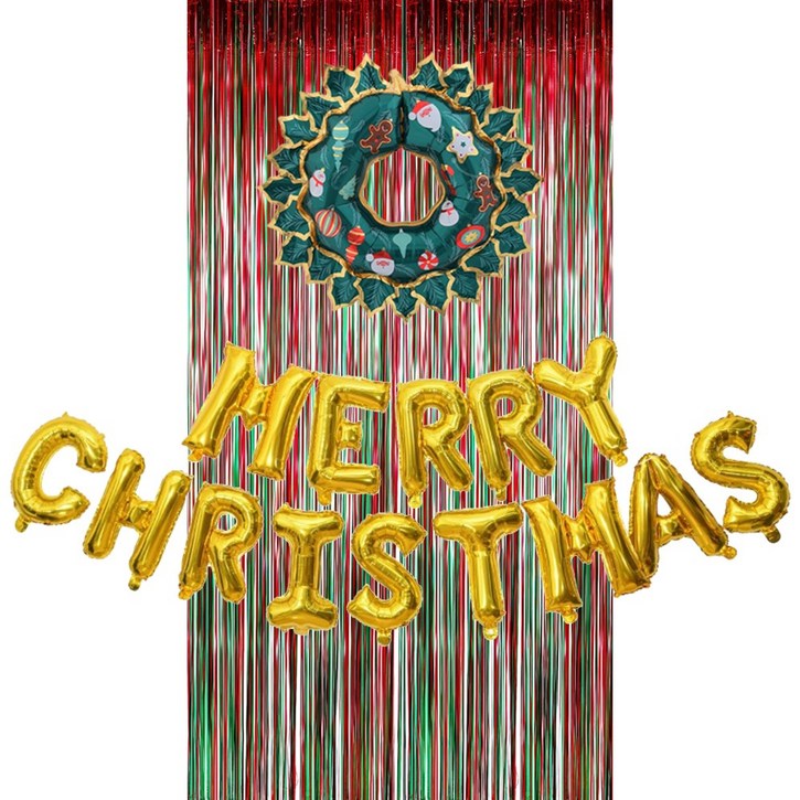 크리스마스 세트 풍선 가랜드 파티장식 소품 혼합풍선 트리 데코 홈파티용품 [에브리띵스마일] 1077, 1세트, 타입 14