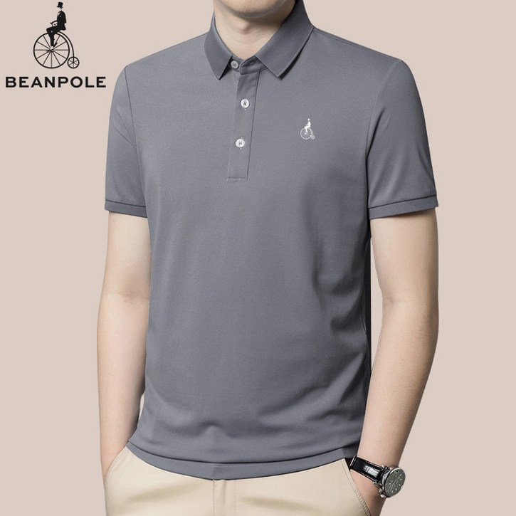 남성 메쉬 카라넥 티셔츠 단색 반소매 카라티 빅사이즈 반팔티 8Color