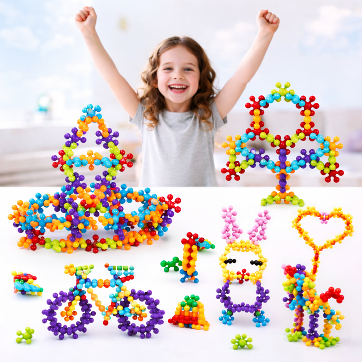 코코유 눈송이 블록 DIY 조립 완구 창의력 학습 교구 302pcs 선물 LMH03