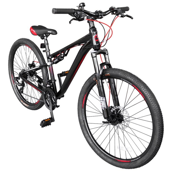 [블랙프라이데이 세일] 크로비스 27.5인치 26인치 24인치 21단 더블 락샥 앞뒤쇼바 DX MTB 자전거 학생용 출퇴근 자전거, 1개