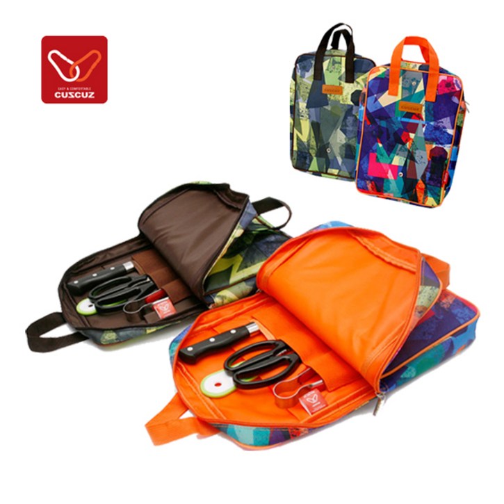 커스커즈 네온 키친툴 세트 캠핑 칼 도마 가위 집게