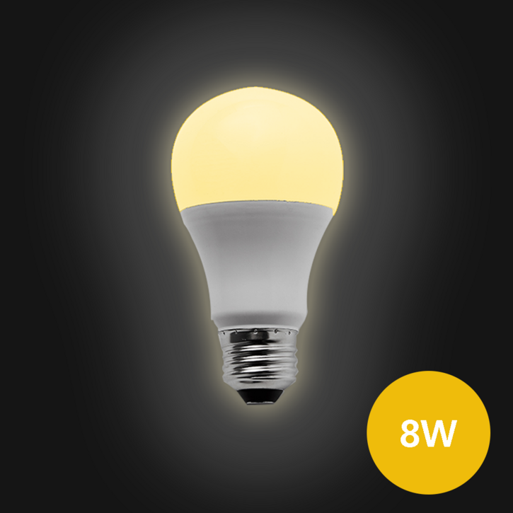 e26 소켓 LED 전구 8W (주황색빛,3000K), 전구색, 50개