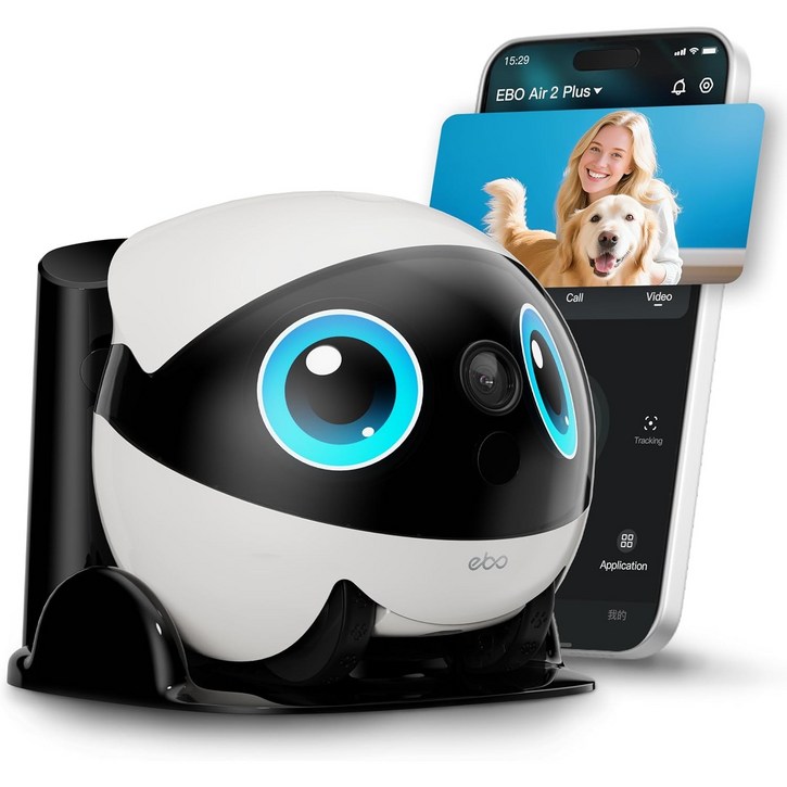 에나봇 EBO AIR 2 PLUS ChatGPT 프리미엄 무선 CCTV 반려견 홈캠 펫캠, White