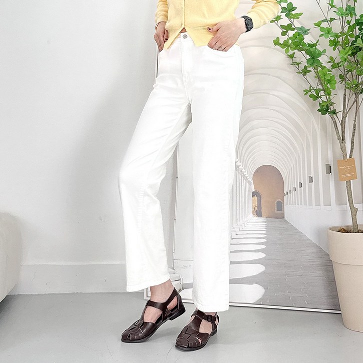 103st 세미 와이드 팬츠 5컬러 밴딩 스판 면 일자 통바지/여성 빅사이즈 S~3XL