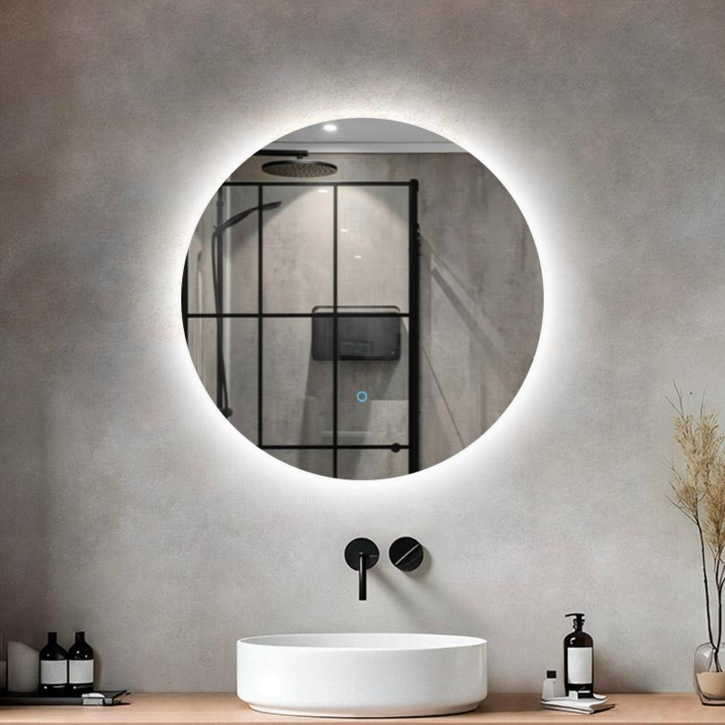 폼마 노프레임 간접조명거울 욕실거울 화장대 LED 터치스위치, 02. 코지 LED 조명 원형 거울 600