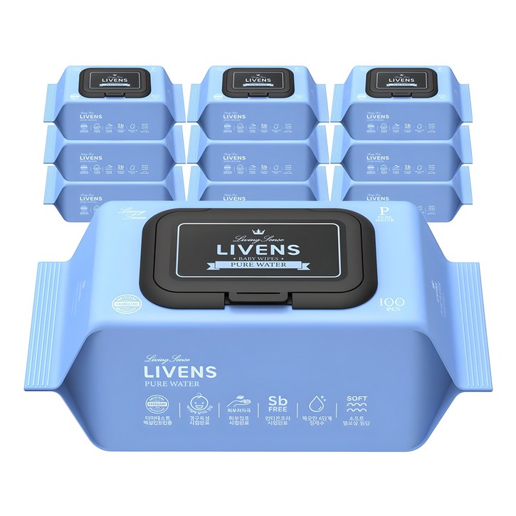리벤스 퓨어워터 아기물티슈 엠보싱 캡형