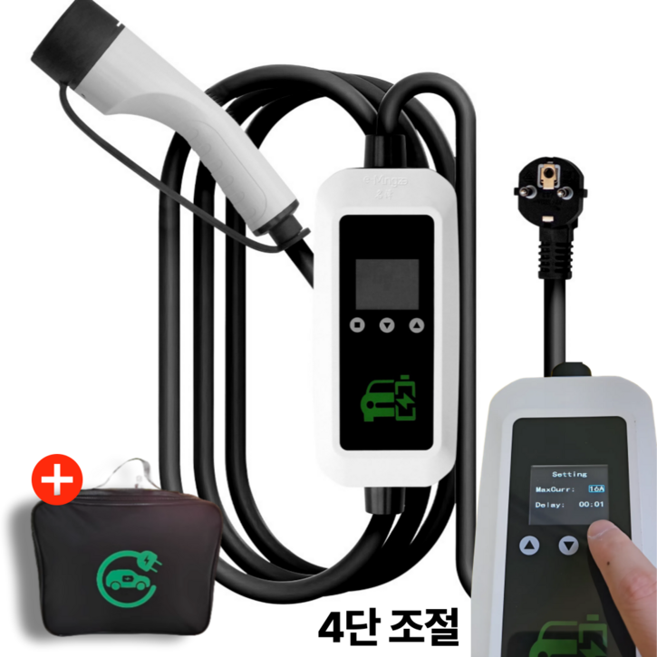 [젠플로] 5핀 16A 휴대용 전기차충전기 220V 5M 이동형 비상용 완속 충전 케이블
