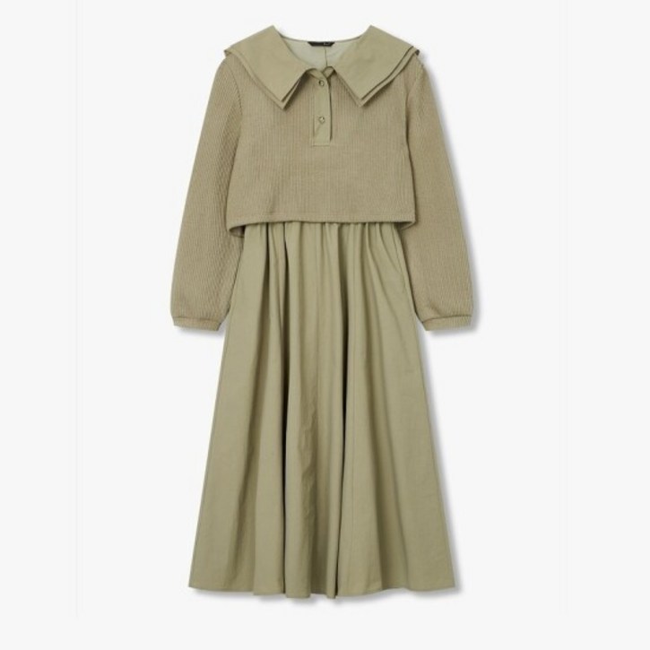 카라 넥 니트 레이어드 원피스 7254437800 2813648