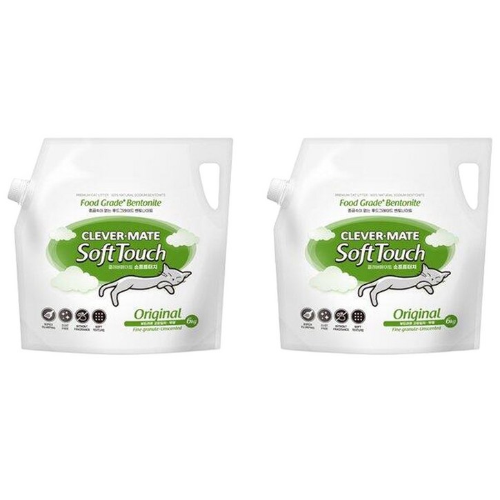 셀링코리아S 고양이모래 뉴클레버메이트 오리지널 6kg x2개