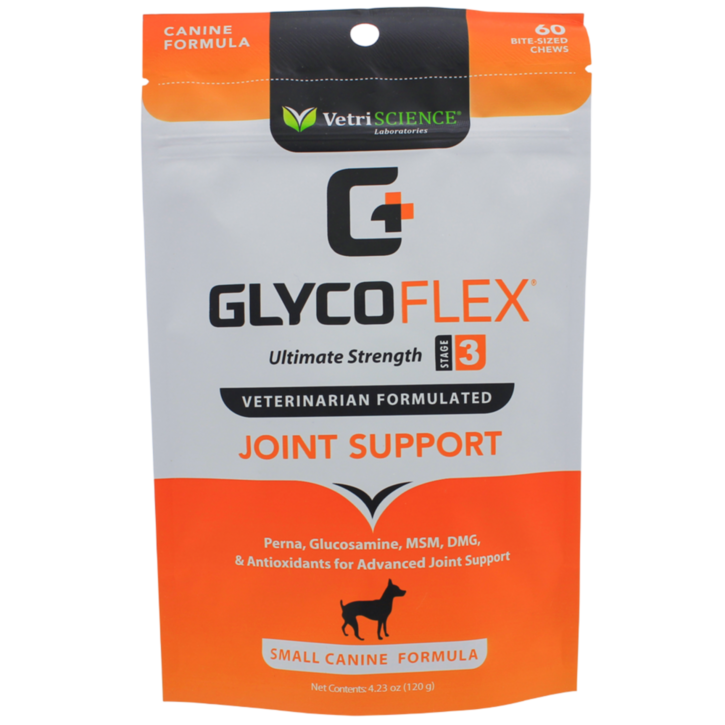 VetriScience GlycoFlex 3 강아지 관절 영양제 Stage 3 Ultimate Strength 관절지원 츄어블 소형견용, 뼈관절강화, 120g, 1개