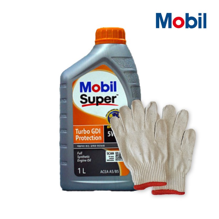 모빌원 GDI 5W30 모빌슈퍼 엔진오일, 1L, 5w30, 1개