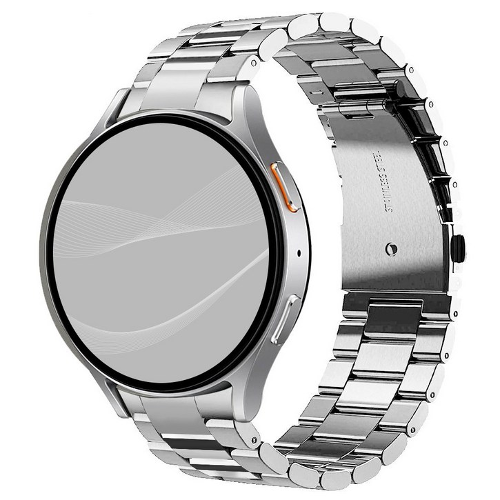 아이드 갤럭시워치 호환 클래식 메탈 스트랩 밴드, 유광실버