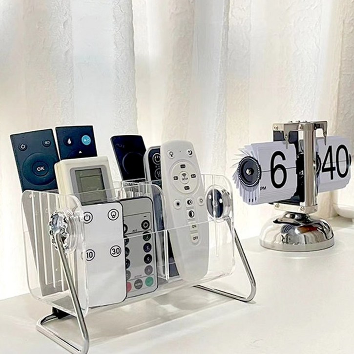 아크릴 리모콘 리모컨 보관함 거치대 정리함, 투명, 1개