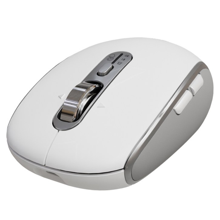 아이리버 GT100 항균처리 충전 스마트 스크롤 무한 휠 멀티페어링 블루투스 컴팩트 무소음 무선 마우스, 화이트, 단일상품