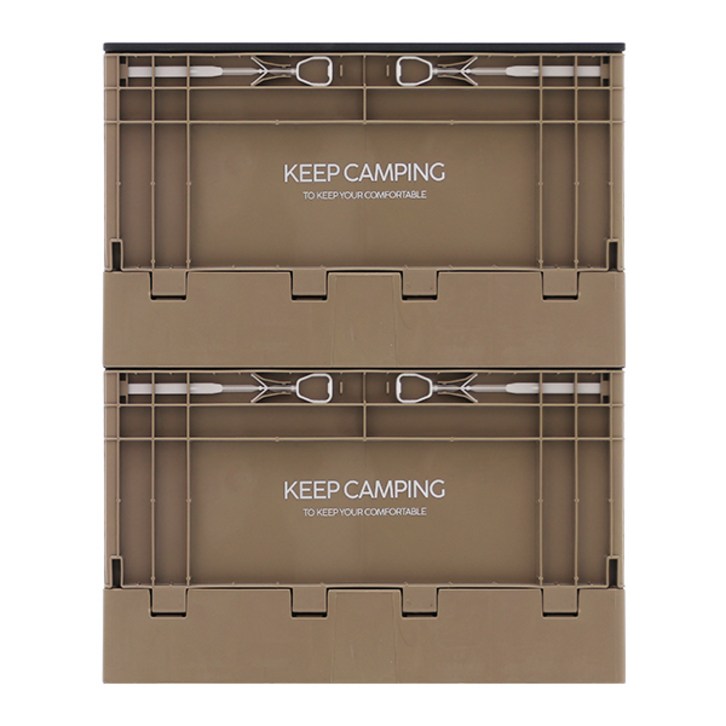 KEEP 캠핑 싱글 도어 오픈형 폴딩박스 51L x 2p + 전용 상판, 코코아(폴딩박스) - 쇼핑뉴스