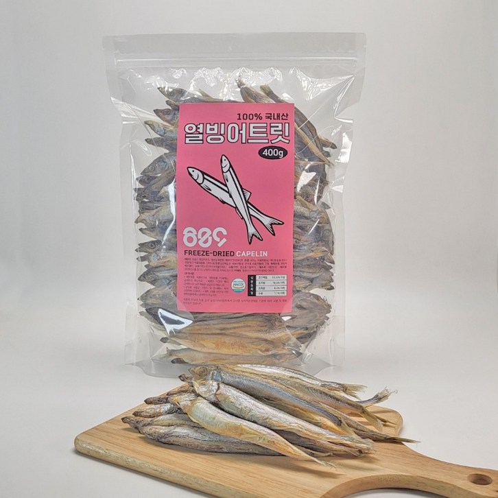 국내산 강아지 고양이 동결건조 대용량 소프트 트릿간식, 1개, 400g, 열빙어 국내산 강아지 고양이 동결건조 대용량 소프트 트릿간식, 1개, 400g, 열빙어