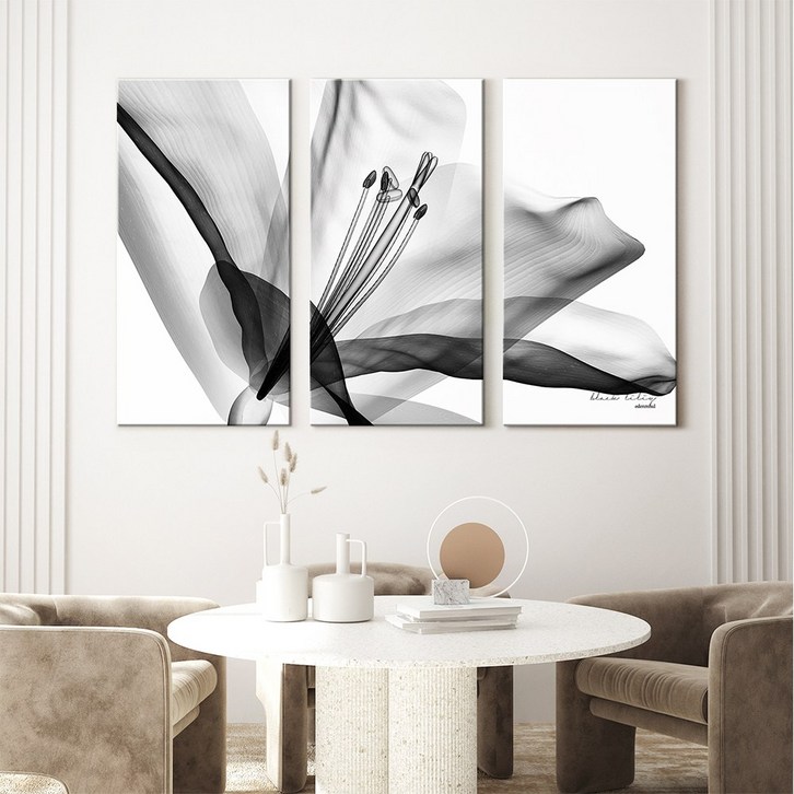 인메이블 거실 인테리어 캔버스 액자 57종 대형 분할 그림 북유럽 카페 풍경 사진 식물 집들이 선물 소품, 35.I 모던 릴리 3세트