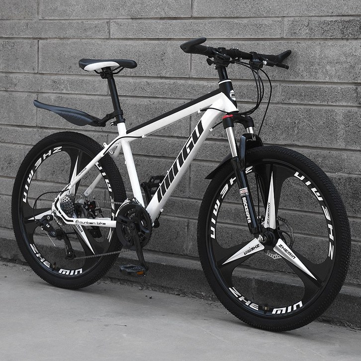Juhoo 산악 자전거 26인치 24단변속 MTB 변속 기계식 디스크 브레이크 합금 일체형 휠, 화이트+블랙 - 쇼핑뉴스