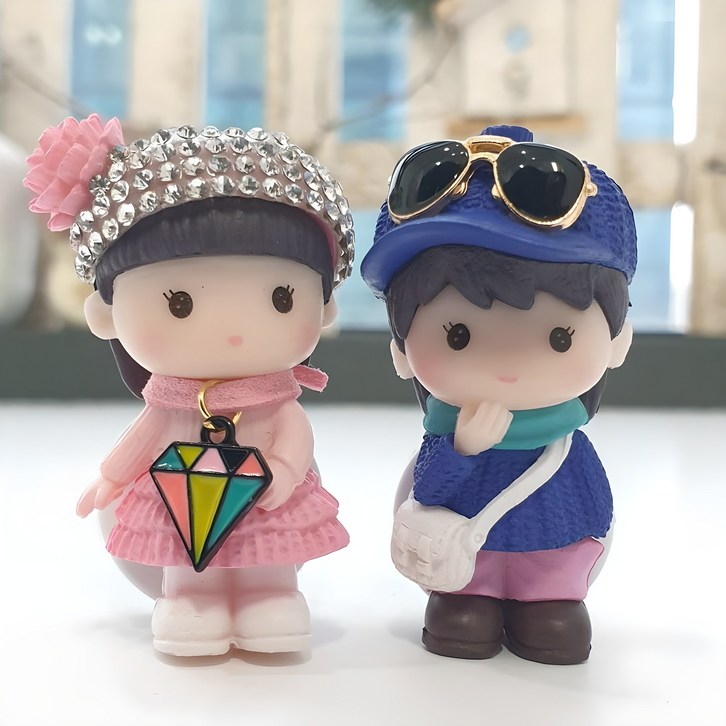 로즈하오 차량용 방향제 데일리 커플 블랙체리 인형 2개  향 1개