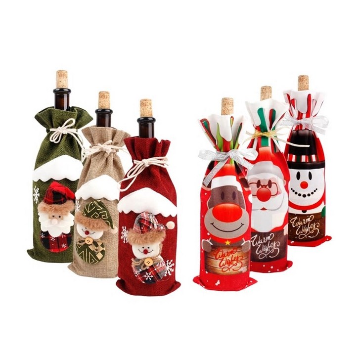 와인병 커버 포장지 선물 크리스마스 테이블코디 산타 눈사람 1번17번