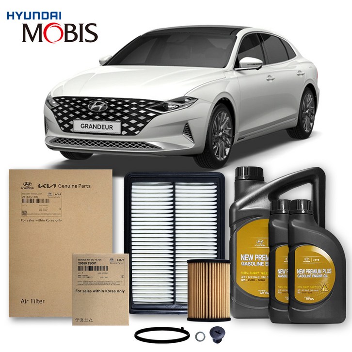 더뉴 그랜저 IG 2.5 가솔린 1922년식 순정엔진오일 3종세트, 6L, 1개