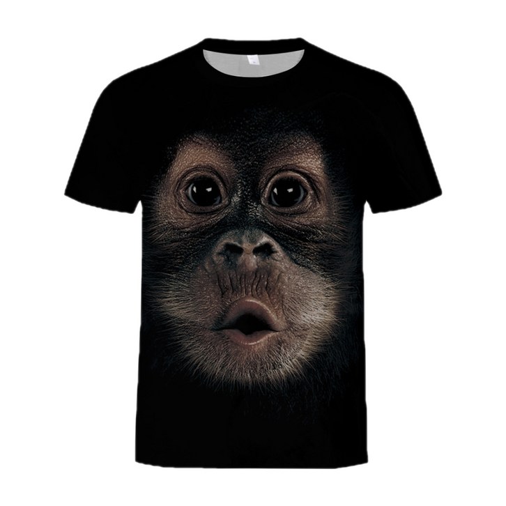원숭이 오랑우탄 3D 입체프린팅 반팔티셔츠 - 쇼핑뉴스