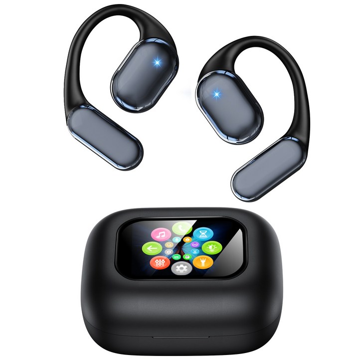 DAICOO 귀걸이형 무선 블루투스 이어폰 터치스크린 LCD 디스플레이 오픈형 고음질 C타입