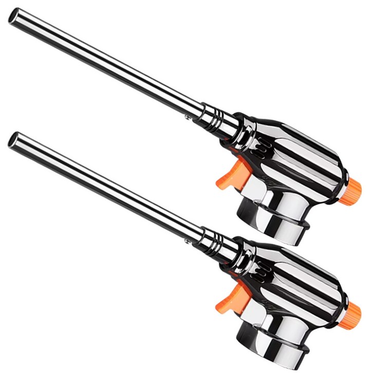 원터치 자동점화 롱토치, 캠핑 토치, 부탄가스 토치, 2개, SF115