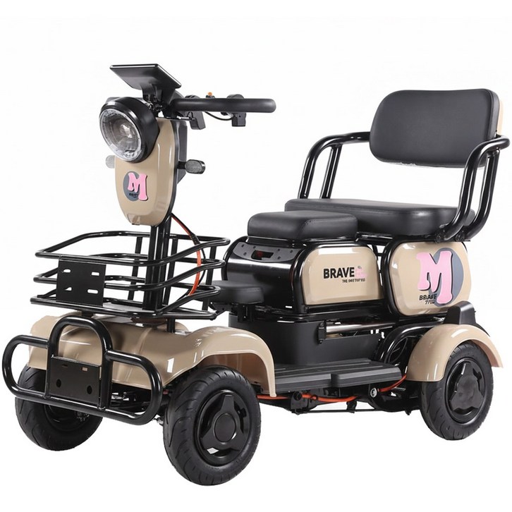 엠브레이브 안전한 노인전동차 어르신 사륜 전기스쿠터 중장년 효도 선물 바이크 네발 전기차, 오렌지, FNS 60V20A