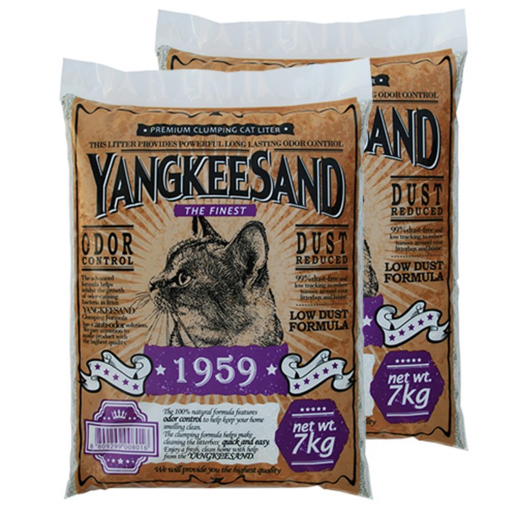 양키샌드 응고형 1959 피톤치드 고양이 모래, 7kg, 2개 20230525