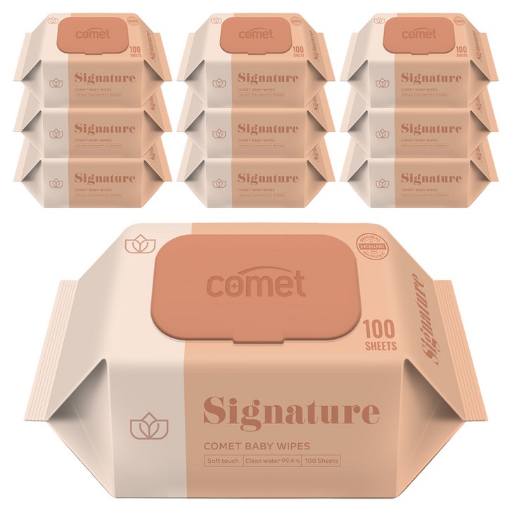 코멧 저자극 시그니처 아기물티슈 엠보싱 캡형 더마테스트 인증