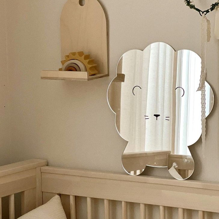 루미레브 유아용 붙이는 안전 아크릴 거울 사자