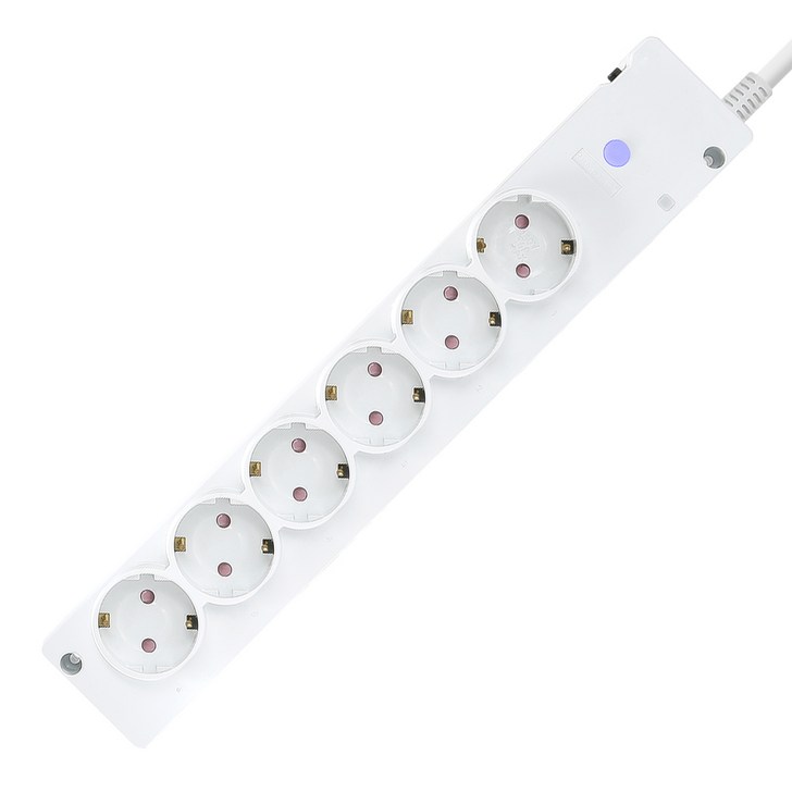 라맥스 IoT 전체제어 멀티탭 6구 16A 과부하차단 국산 콘센트 2M RPG560, 1개, 화이트, 2m