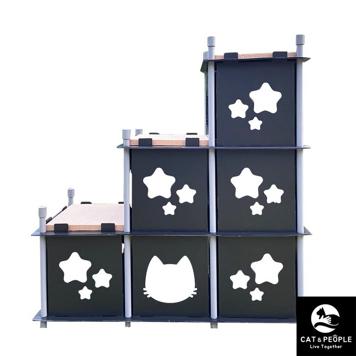 캣앤피플 방수 캣타워 3단 길고양이 야외 DIY