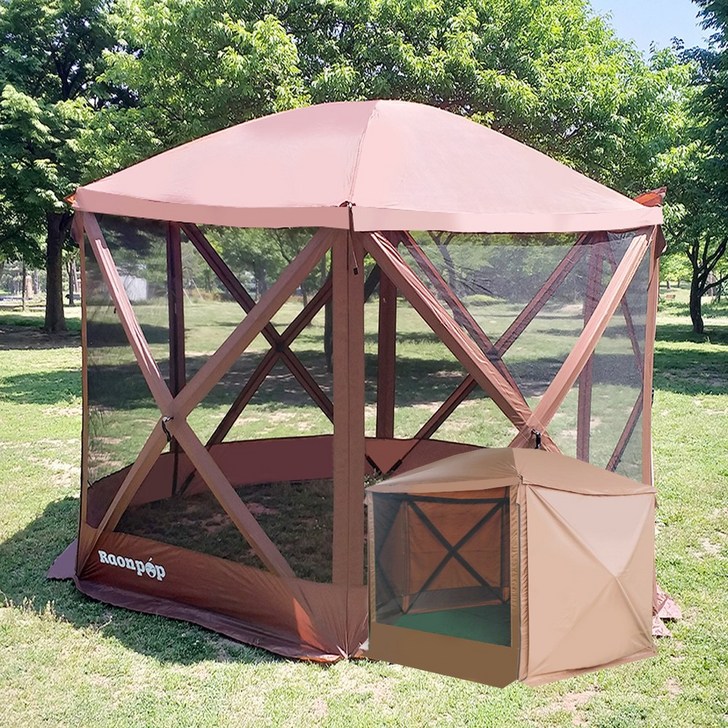 B급폭탄할인 라온팝 대형 원터치 텐트 천장원터치형 자동 오토 캠핑 쉘터 타프스크린 모기장 그늘막 텐트