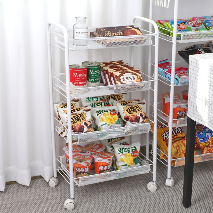 플레노 팬트리 과자 진열대 4단, 화이트, 1개