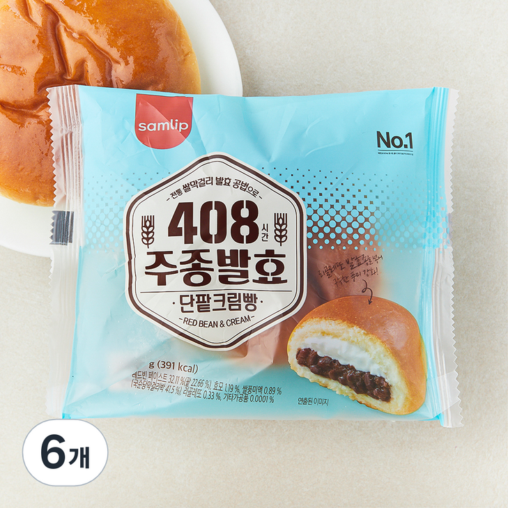 로켓프레시 삼립 408시간 주종발효 단팥크림빵 로켓프레시 삼립 408시간 주종발효 단팥크림빵
