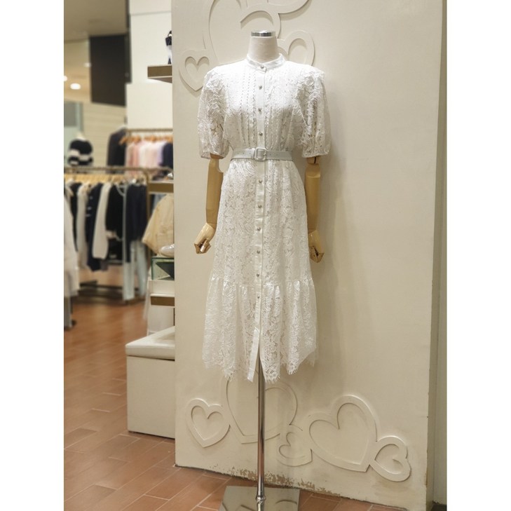 샤틴 레이스 반팔 원피스