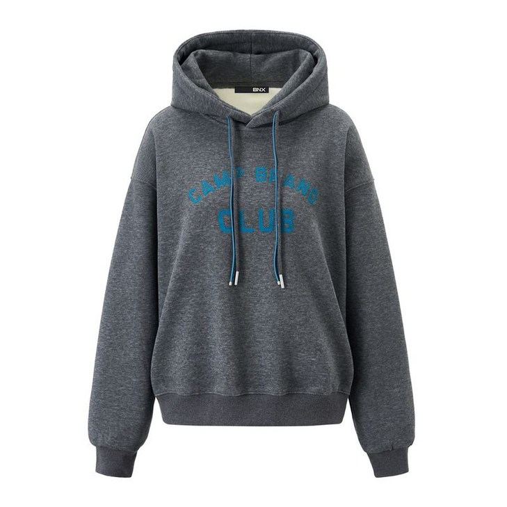 비엔엑스 레터링 후드 프린팅 융털 맨투맨 티셔츠 BX4TS018L0