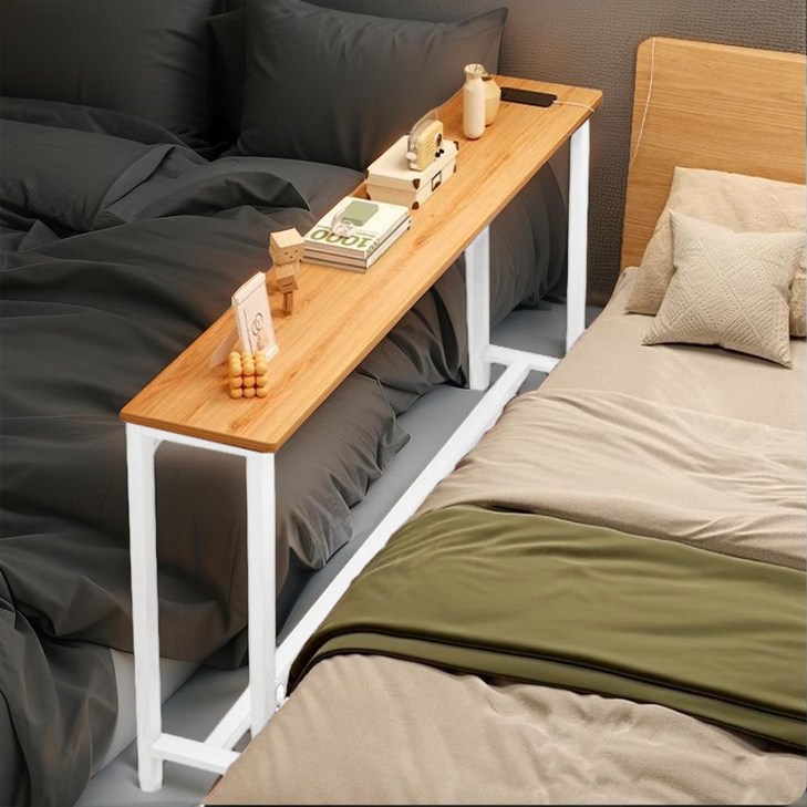 코지올 침대 거실 소파 뒤 좁은공간 긴 사이드 테이블 협탁 틈새 미니 선반, 화이트