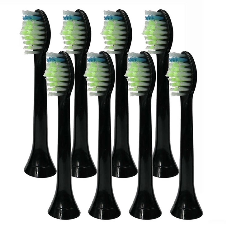 토비메모리 호환 필립스 전용 전동칫솔 실속형 옵티멀 칫솔모 HX6250 HX6263 HX6275 블랙, 8개