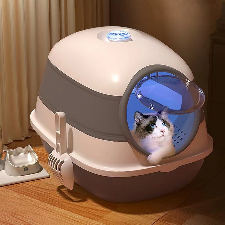 Starwayer 후드형 접이식 고양이 화장실+모래삽+필터