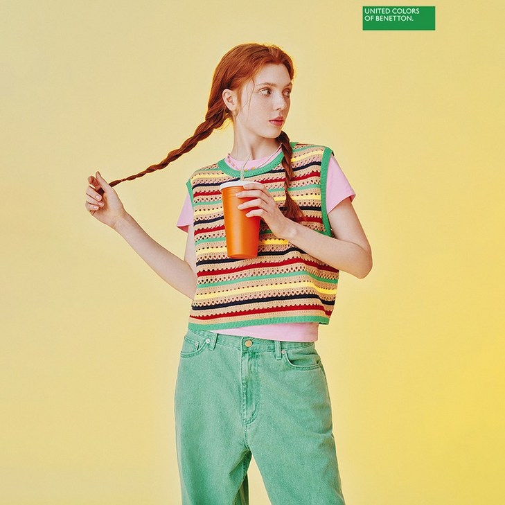 베네통 아울렛 스카시 단가라 니트 베스트 BAKVA2531