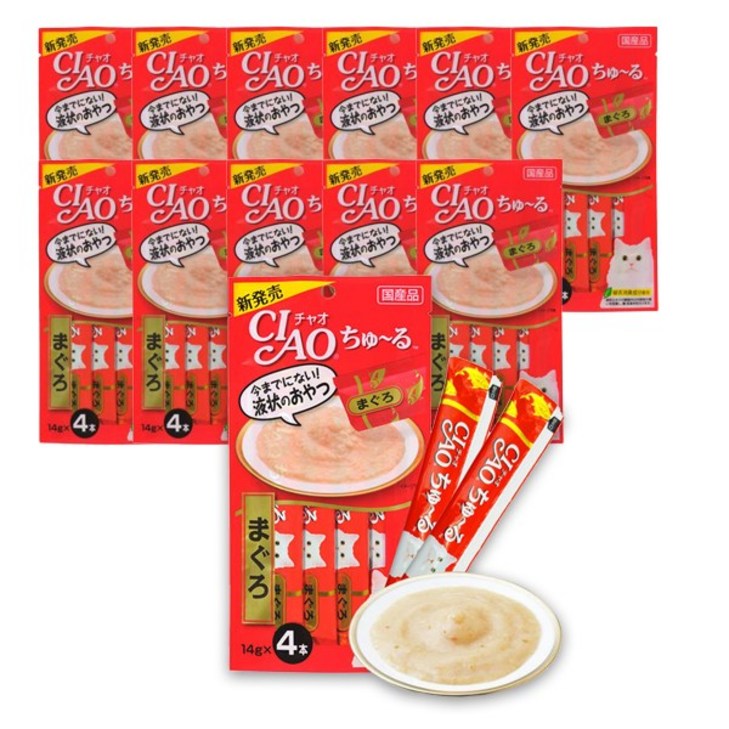 희동이네 고양이 간식 이나바 챠오츄르 4P SC71 참치맛 12팩