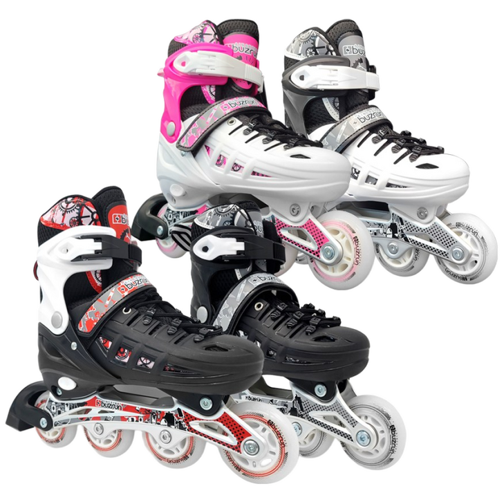 NEW 버즈런 유아 아동 사이즈조절 인라인스케이트, 1개