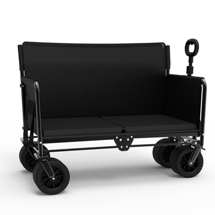 어반콘크리트 캠핑 접이식 의자 웨건, 벤치형 웨건 카키, 블랙, 아이보리, 1개, 접이식 의자 웨건 블랙