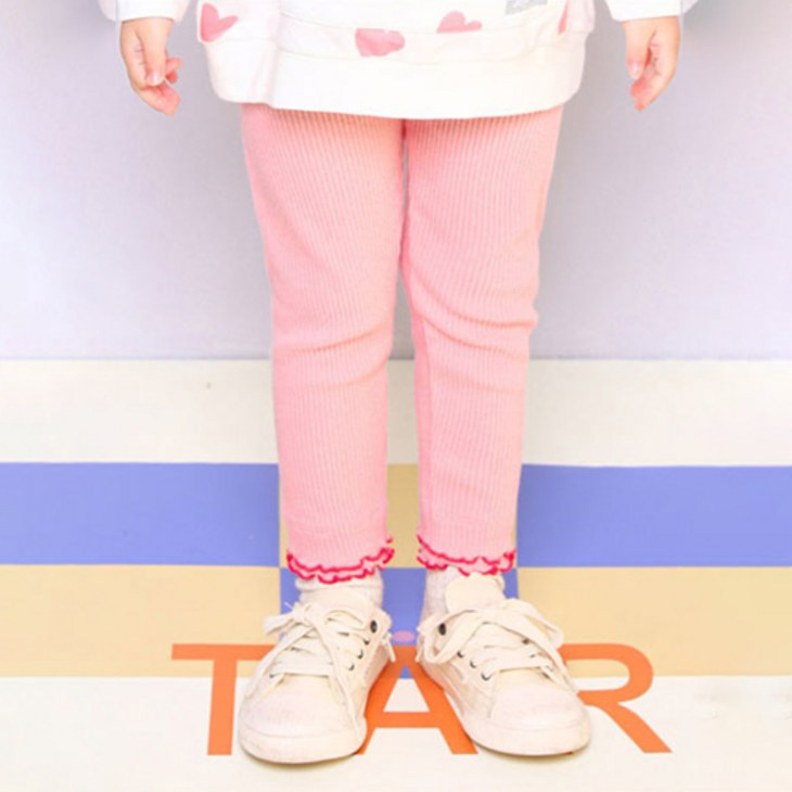 젤리스푼 여아용 러블리 러플 골지레깅스