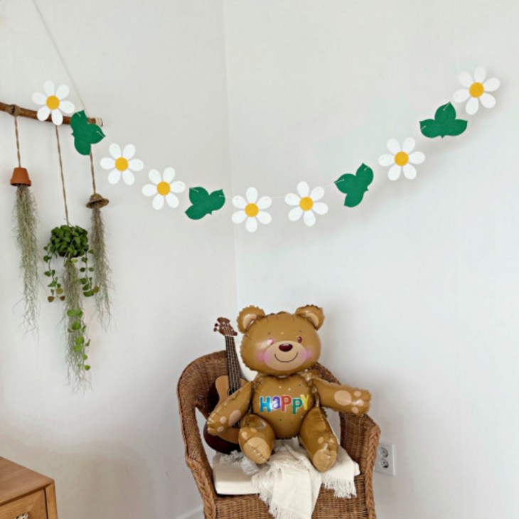 데이지 펠트 가랜드 파티장식 방꾸미기