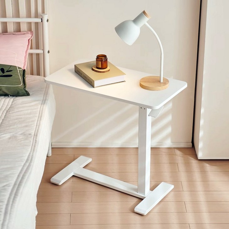 라이크하우스 유압식 높이조절 책상 침대 쇼파 테이블 이동식 사이드테이블