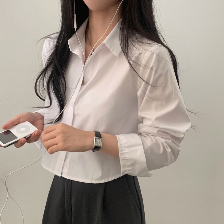 아이엠몽 여성용 파프카 베이직 크롭 셔츠 아이엠몽 여성용 파프카 베이직 크롭 셔츠